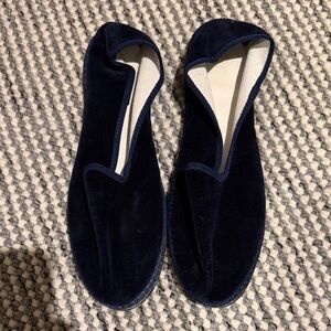 Navy Velvet Loafers